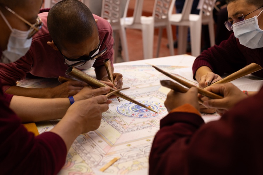 Nuns with a sand mandala