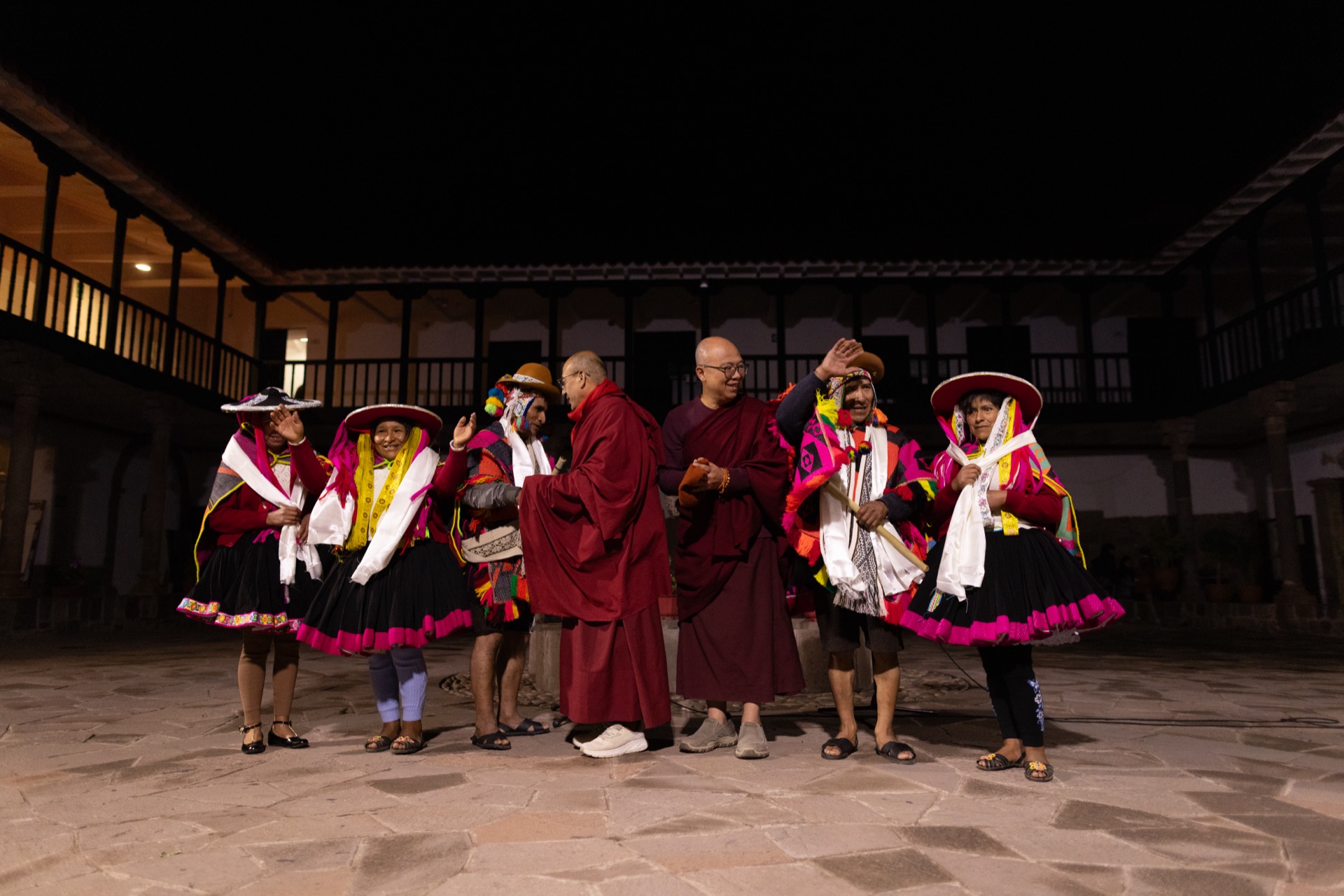 Lineage elders standing together at the Camino del Sol ceremony